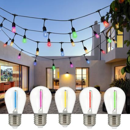 LED Spoljašnji dekorativni lanac PARTY NEON 7,6 m 10xE27/0,6W/36V IP44