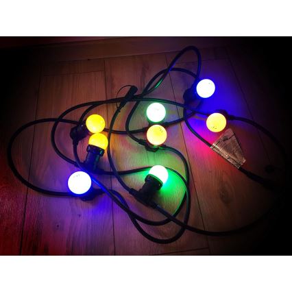 LED Spoljašnji lanac EASY CONNECT 8xE27 5m IP44 šareni