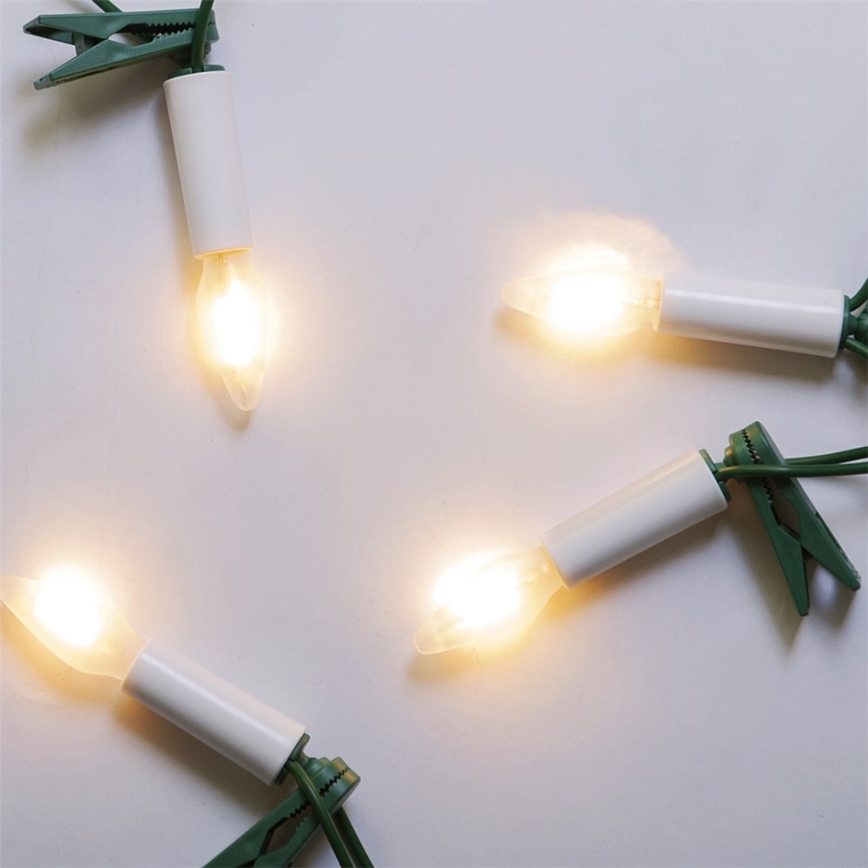 LED Božićne spoljašnje lampice FELICIA FILAMENT 20xE10 19m prozirna/topla bela IP44, Proizvedeno u EU