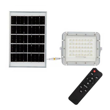 LED Spoljašnji prigušivi solarni reflektor LED/10W/3,2V IP65 4000K bela + Daljinski upravljač