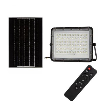 LED Spoljašnji prigušivi solarni reflektor LED/15W/3,2V IP65 6400K crno + Daljinski upravljač