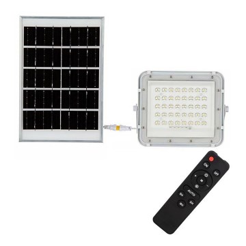 LED Spoljašnji prigušivi solarni reflektor LED/6W/3,2V IP65 4000K bela + Daljinski upravljač