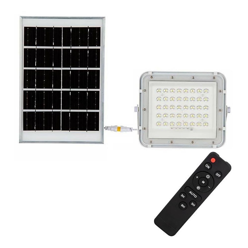 LED Spoljašnji prigušivi solarni reflektor LED/6W/3,2V IP65 4000K bela + Daljinski upravljač