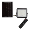 LED Spoljašnji prigušivi solarni reflektor LED/6W/3,2V IP65 6400K crno + Daljinski upravljač