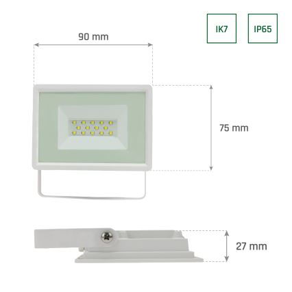 LED spoljašnji reflektor NOCTIS LUX 3 LED/10W/230V 4000K IP65 bela