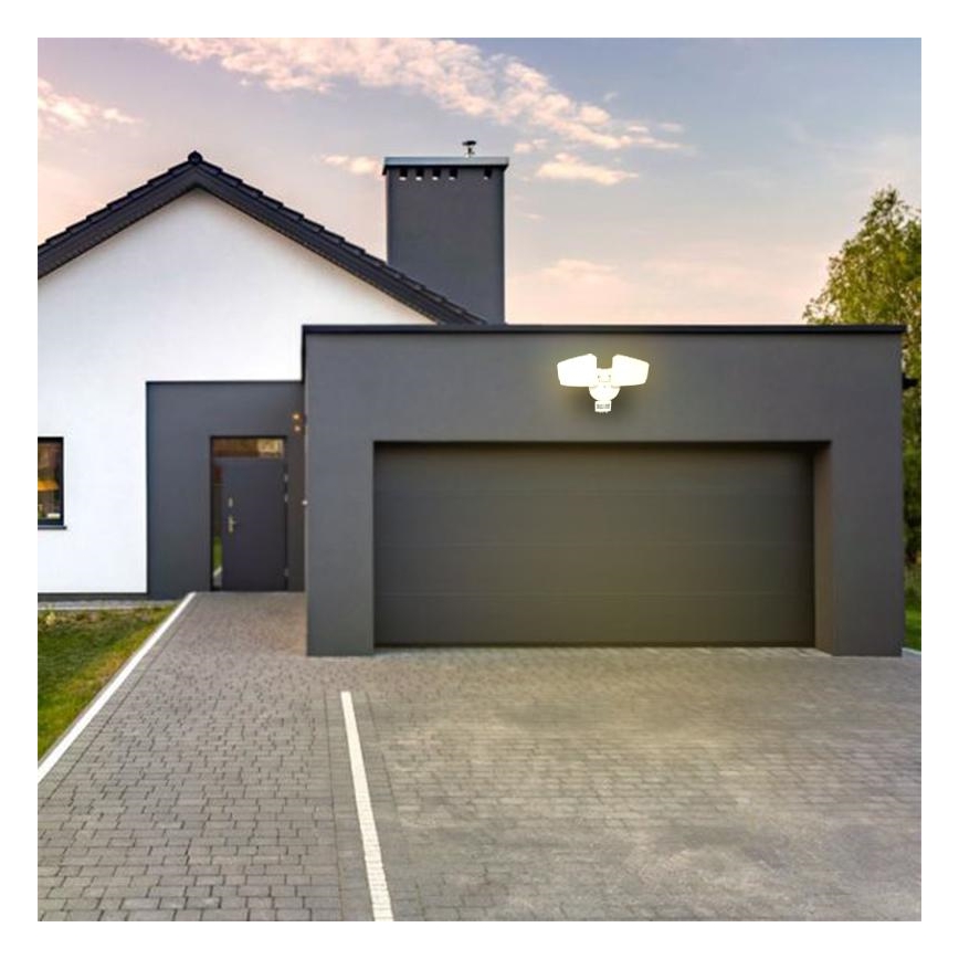 LED Spoljašnji reflektor sa senzorom LED/24W/230V 3000/4000/6000K IP54 bela