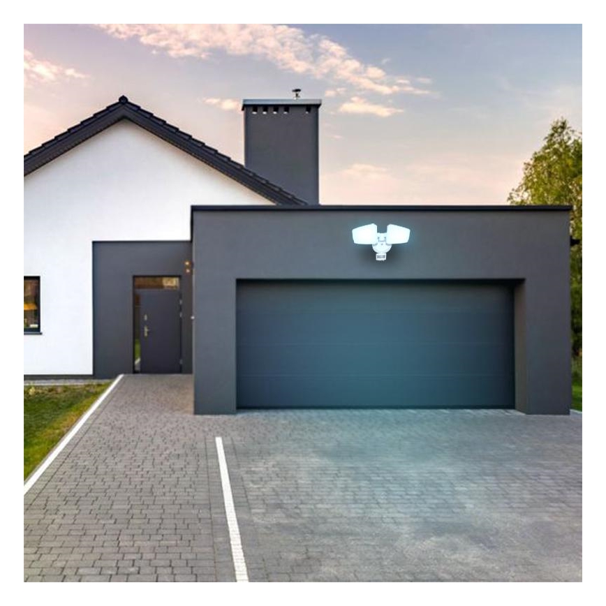 LED Spoljašnji reflektor sa senzorom LED/24W/230V 3000/4000/6000K IP54 bela
