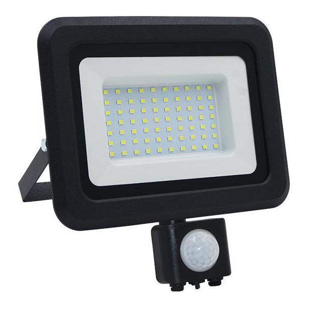 LED Spoljašnji reflektor sa senzorom LED/50W/230V 4000K IP44 crno