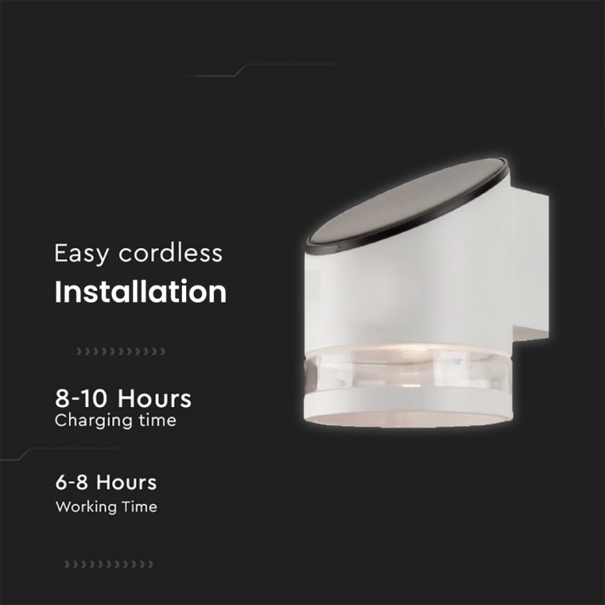 LED Spoljašnji solarna zidna lampa LED/1W/3,7V 3000K IP54 bela