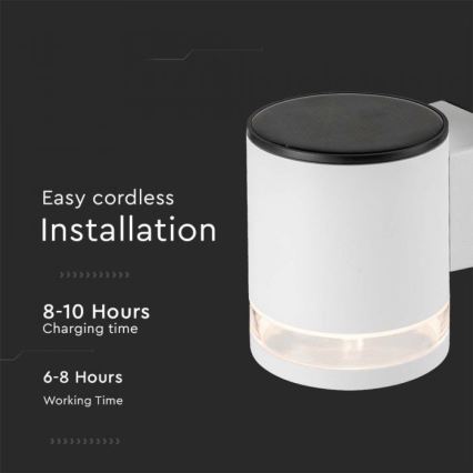 LED Spoljašnji solarna zidna lampa LED/1W/3,7V 3000K IP54 bela