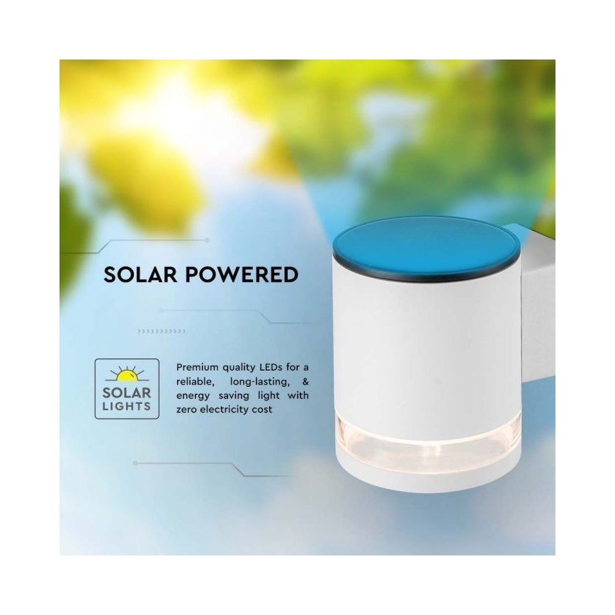LED Spoljašnji solarna zidna lampa LED/1W/3,7V 3000K IP54 bela
