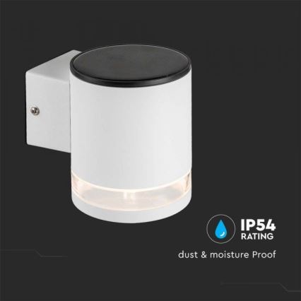 LED Spoljašnji solarna zidna lampa LED/1W/3,7V 3000K IP54 bela