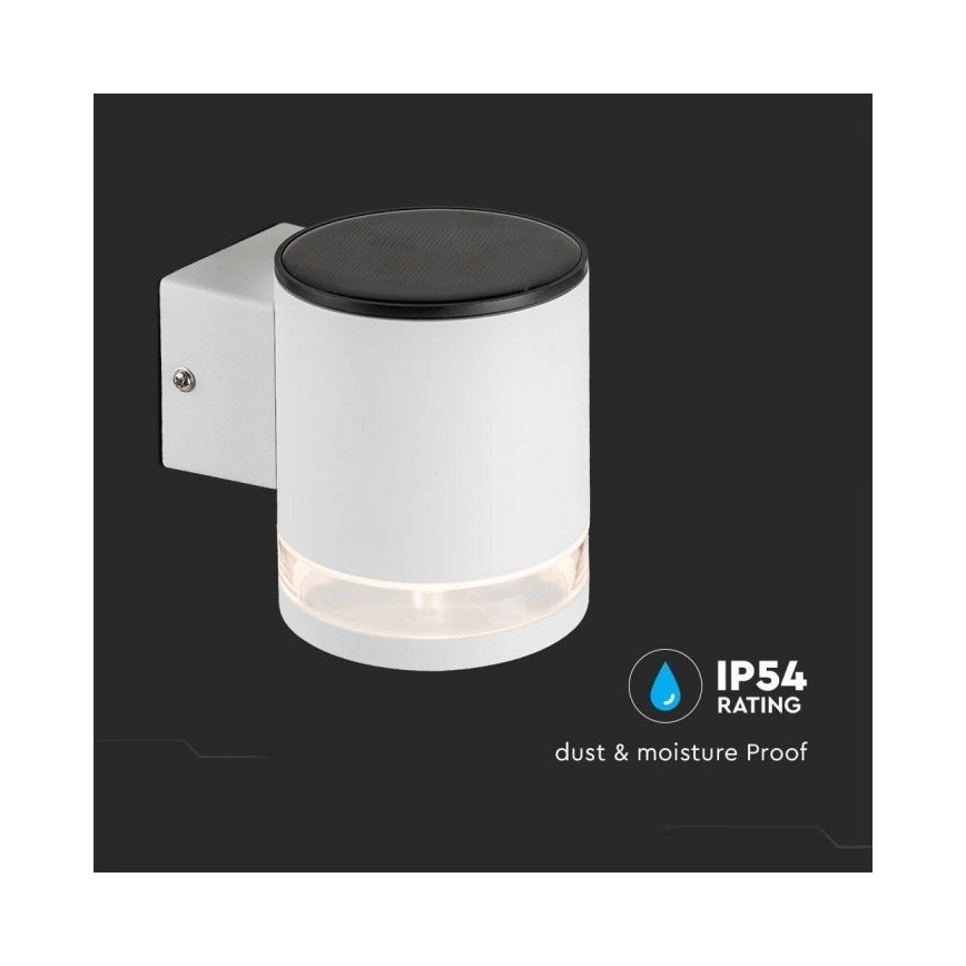 LED Spoljašnji solarna zidna lampa LED/1W/3,7V 3000K IP54 bela