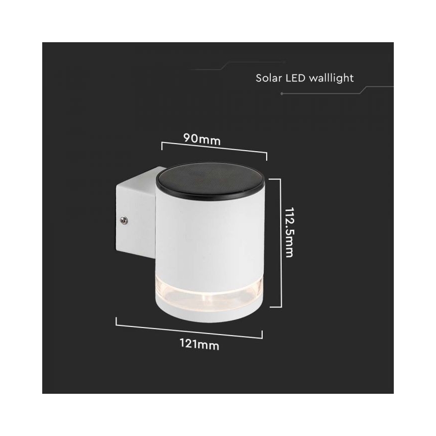 LED Spoljašnji solarna zidna lampa LED/1W/3,7V 3000K IP54 bela