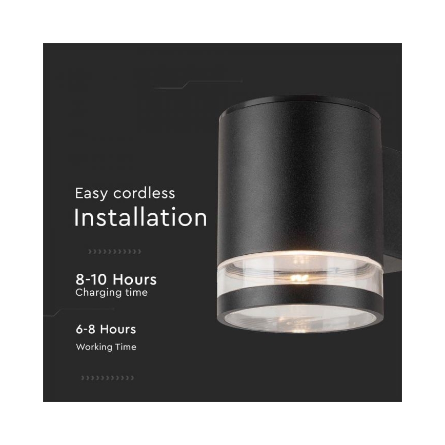LED Spoljašnji solarna zidna lampa LED/1W/3,7V 3000K IP54 crno