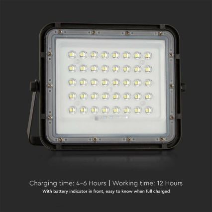 LED Spoljašnji prigušivi solarni reflektor LED/10W/3,2V IP65 4000K crno + Daljinski upravljač