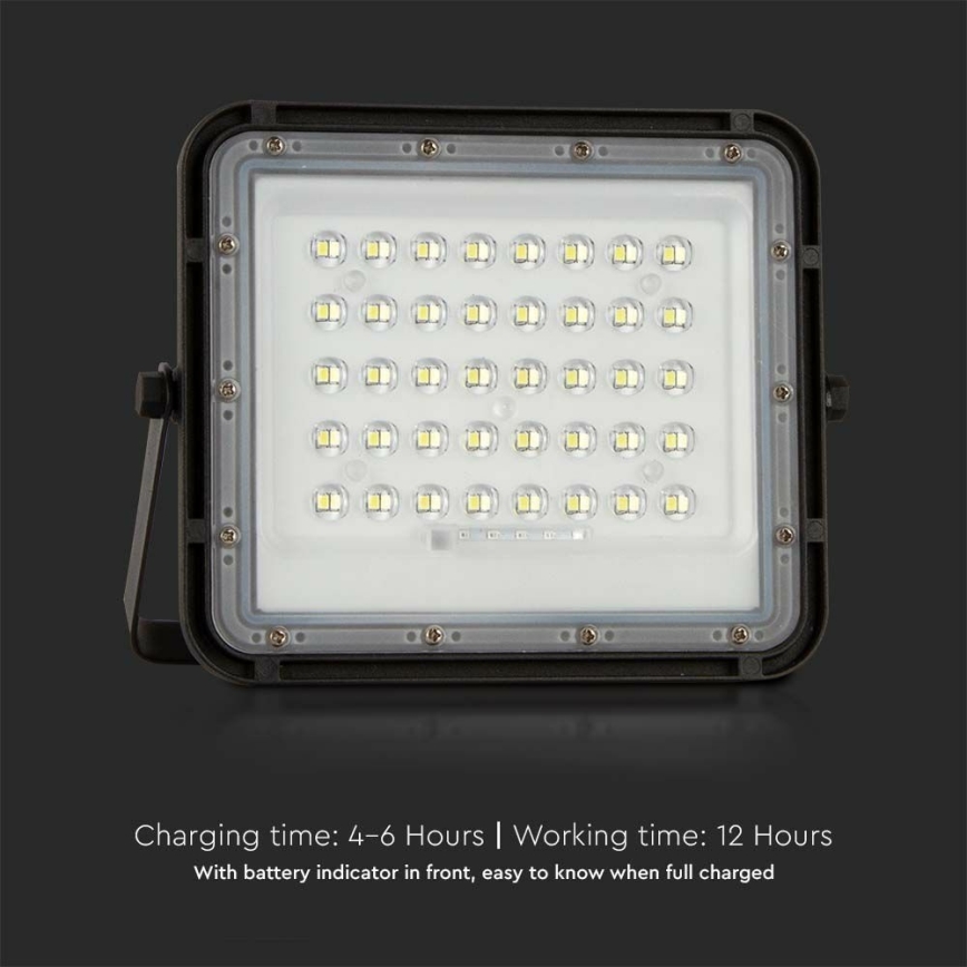 LED Spoljašnji prigušivi solarni reflektor LED/10W/3,2V IP65 4000K crno + Daljinski upravljač