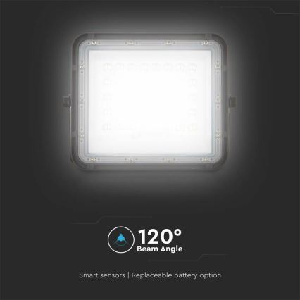 LED Spoljašnji prigušivi solarni reflektor LED/10W/3,2V IP65 4000K crno + Daljinski upravljač