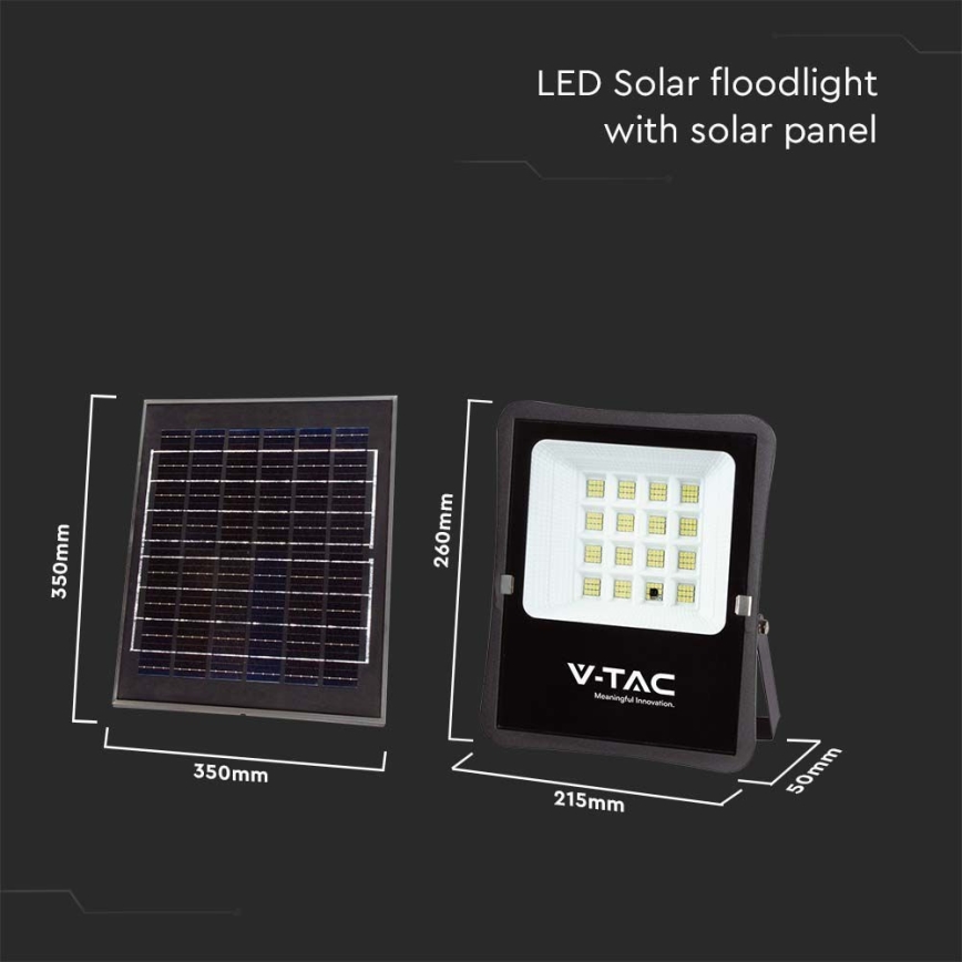 LED Spoljašnji solarni reflektor LED/12W/3,2V 4000K IP65 10000 mAh + Daljinski upravljač