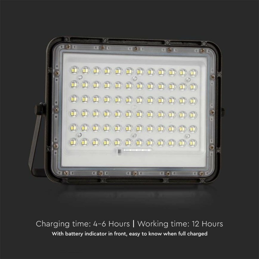 LED Spoljašnji prigušivi solarni reflektor LED/15W/3,2V IP65 4000K crno + Daljinski upravljač