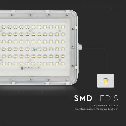LED Spoljašnji prigušivi solarni reflektor LED/15W/3,2V IP65 6400K bela + Daljinski upravljač