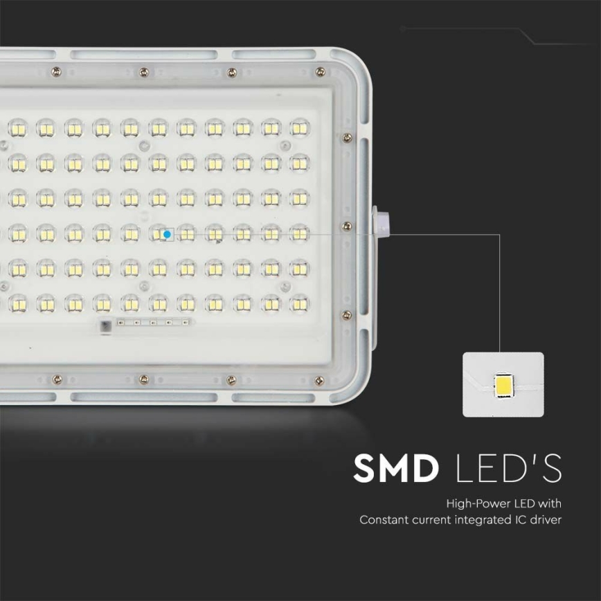 LED Spoljašnji prigušivi solarni reflektor LED/15W/3,2V IP65 6400K bela + Daljinski upravljač