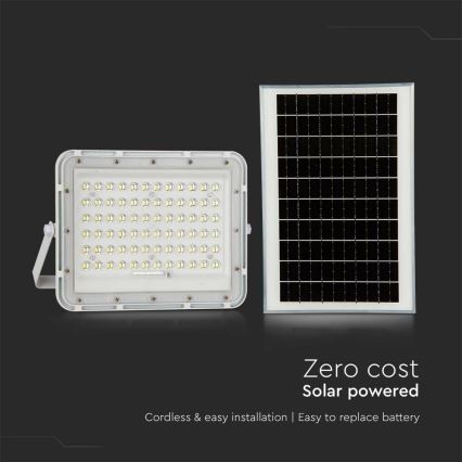 LED Spoljašnji prigušivi solarni reflektor LED/15W/3,2V IP65 6400K bela + Daljinski upravljač