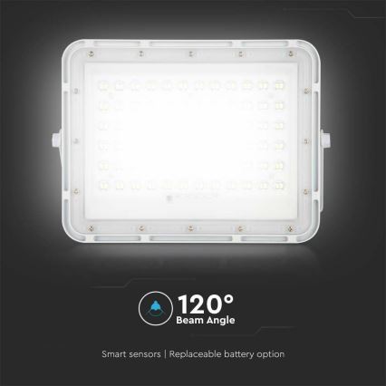 LED Spoljašnji prigušivi solarni reflektor LED/15W/3,2V IP65 6400K bela + Daljinski upravljač