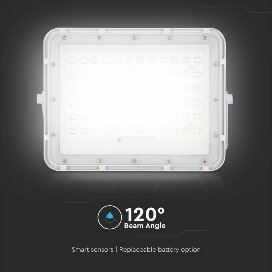 LED Spoljašnji prigušivi solarni reflektor LED/15W/3,2V IP65 6400K bela + Daljinski upravljač