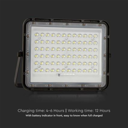 LED Spoljašnji prigušivi solarni reflektor LED/15W/3,2V IP65 6400K crno + Daljinski upravljač