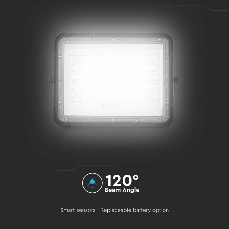 LED Spoljašnji prigušivi solarni reflektor LED/15W/3,2V IP65 6400K crno + Daljinski upravljač
