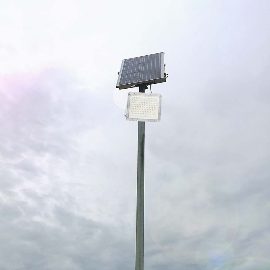 LED Spoljašnji solarni reflektor LED/20W/3,2V 6400K bela IP65 + Daljinski upravljač