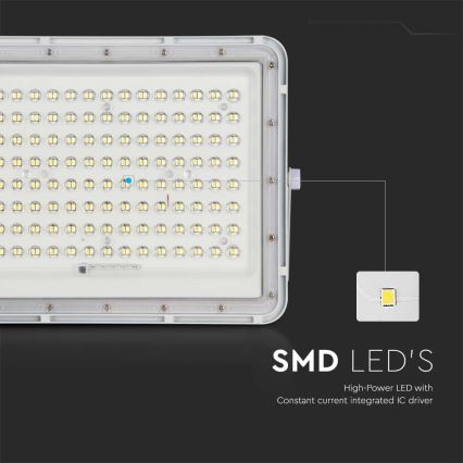 LED Spoljašnji solarni reflektor LED/20W/3,2V 6400K bela IP65 + Daljinski upravljač