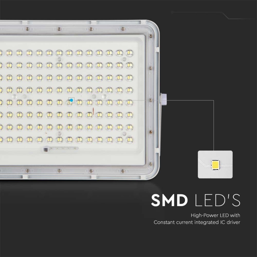 LED Spoljašnji solarni reflektor LED/20W/3,2V 6400K bela IP65 + Daljinski upravljač