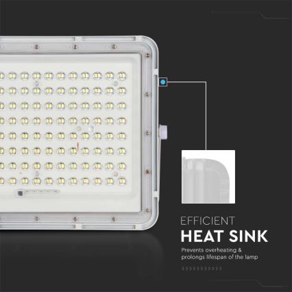 LED Spoljašnji solarni reflektor LED/20W/3,2V 6400K bela IP65 + Daljinski upravljač
