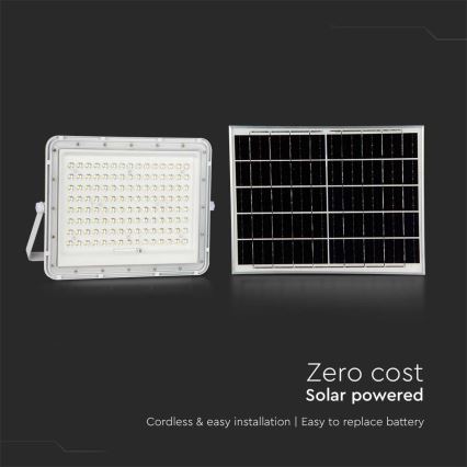 LED Spoljašnji solarni reflektor LED/20W/3,2V 6400K bela IP65 + Daljinski upravljač