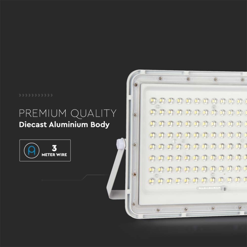 LED Spoljašnji solarni reflektor LED/20W/3,2V 6400K bela IP65 + Daljinski upravljač