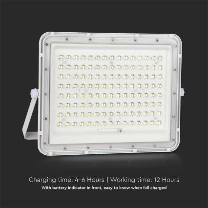 LED Spoljašnji solarni reflektor LED/20W/3,2V 6400K bela IP65 + Daljinski upravljač