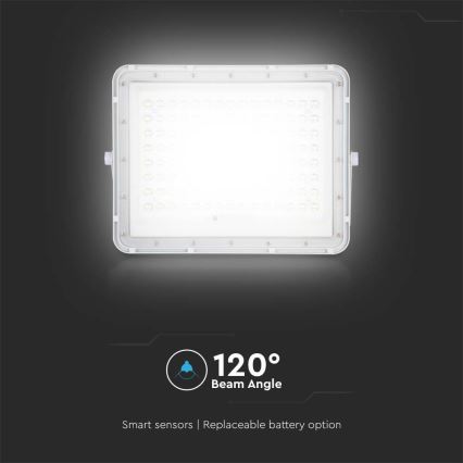 LED Spoljašnji solarni reflektor LED/20W/3,2V 6400K bela IP65 + Daljinski upravljač