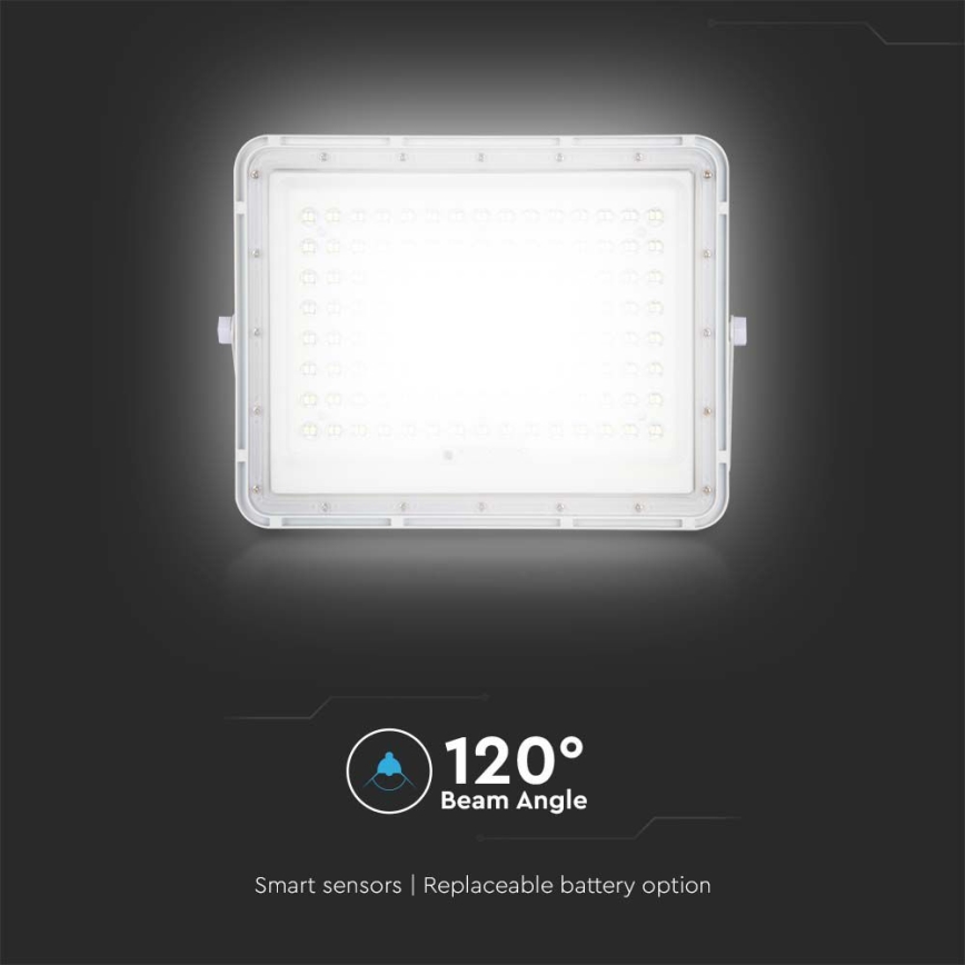 LED Spoljašnji solarni reflektor LED/20W/3,2V 6400K bela IP65 + Daljinski upravljač