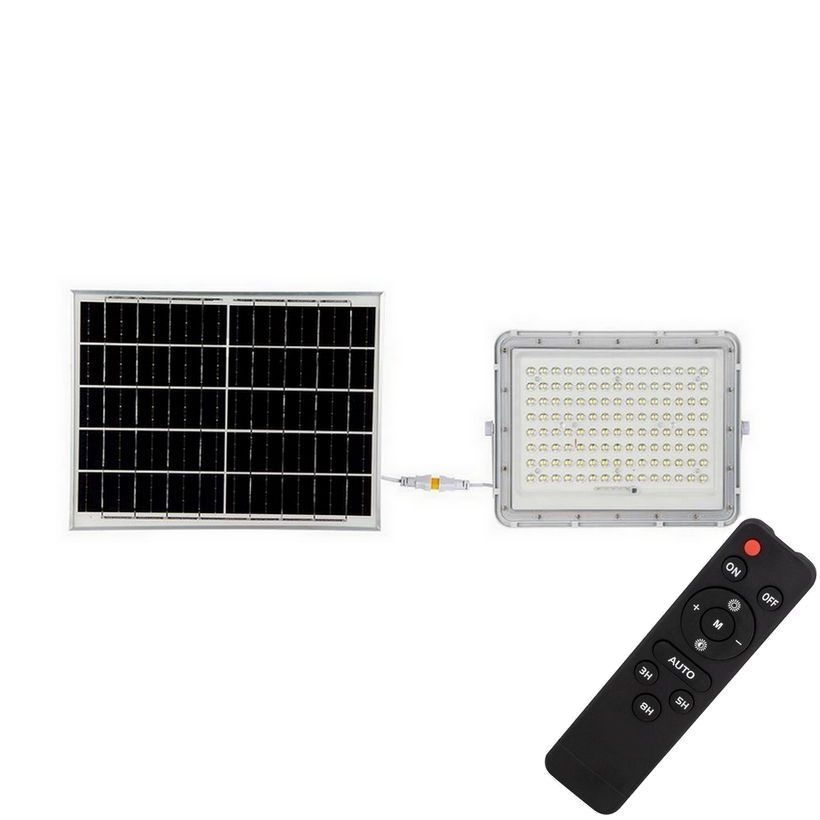 LED Spoljašnji solarni reflektor LED/20W/3,2V 6400K bela IP65 + Daljinski upravljač