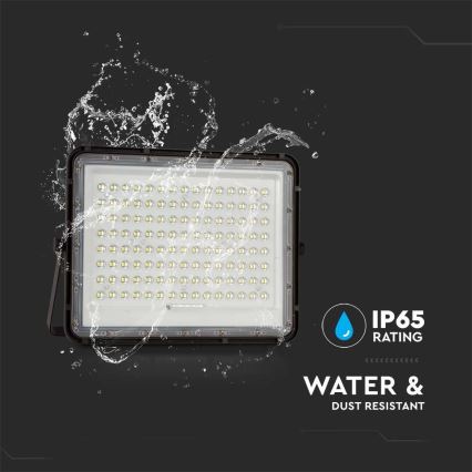 LED Spoljašnji solarni reflektor LED/20W/3,2V 6400K crno IP65 + Daljinski upravljač