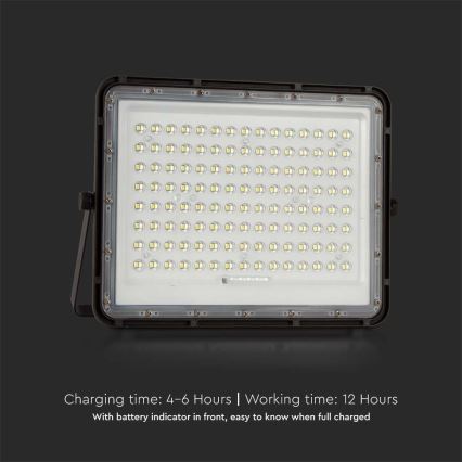 LED Spoljašnji solarni reflektor LED/20W/3,2V 6400K crno IP65 + Daljinski upravljač