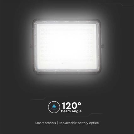 LED Spoljašnji solarni reflektor LED/20W/3,2V 6400K crno IP65 + Daljinski upravljač