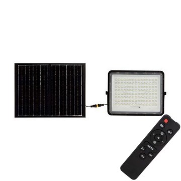 LED Spoljašnji solarni reflektor LED/20W/3,2V 6400K crno IP65 + Daljinski upravljač