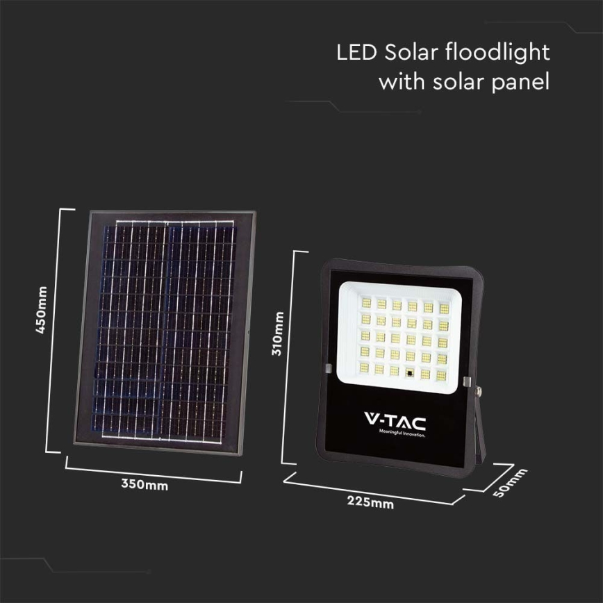 LED Spoljašnji solarni reflektor LED/20W/3,2V 6400K IP65 15000 mAh + Daljinski upravljač