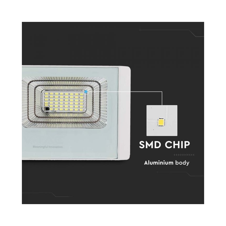 LED Spoljašnji solarni reflektor LED/20W/3,2V IP65 4000K + Daljinski upravljač