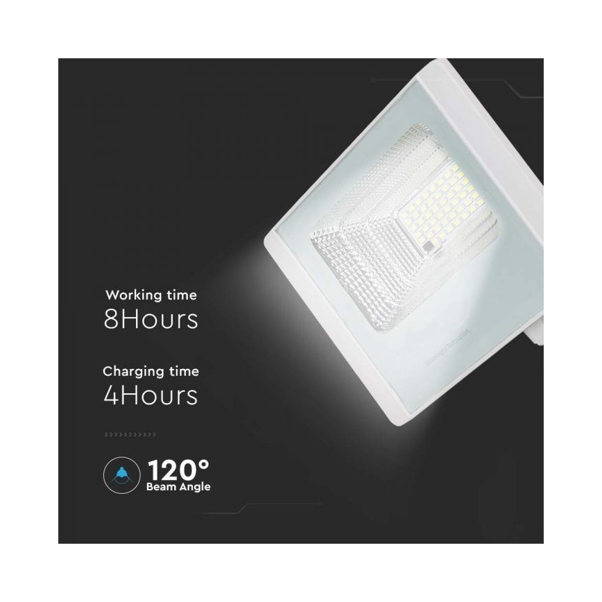 LED Spoljašnji solarni reflektor LED/20W/3,2V IP65 4000K + Daljinski upravljač