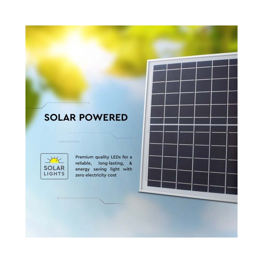 LED Spoljašnji solarni reflektor LED/20W/3,2V IP65 4000K + Daljinski upravljač