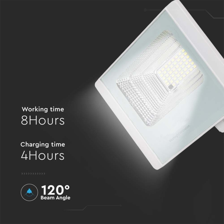 LED Spoljašnji solarni reflektor LED/20W/3,2V IP65 6400K + Daljinski upravljač